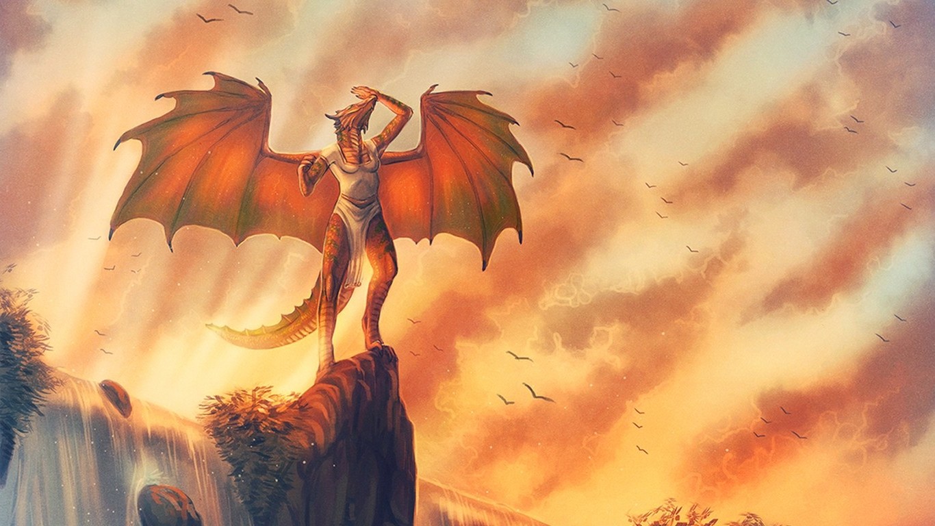 dragon mobile wallpaper,cg artwork,mythology,fictional character,dragon,sky