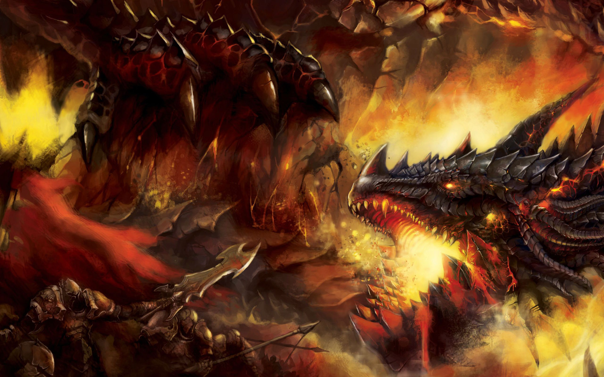 dragones wallpaper hd,dragon,cg artwork,demon,mythology,geological phenomenon