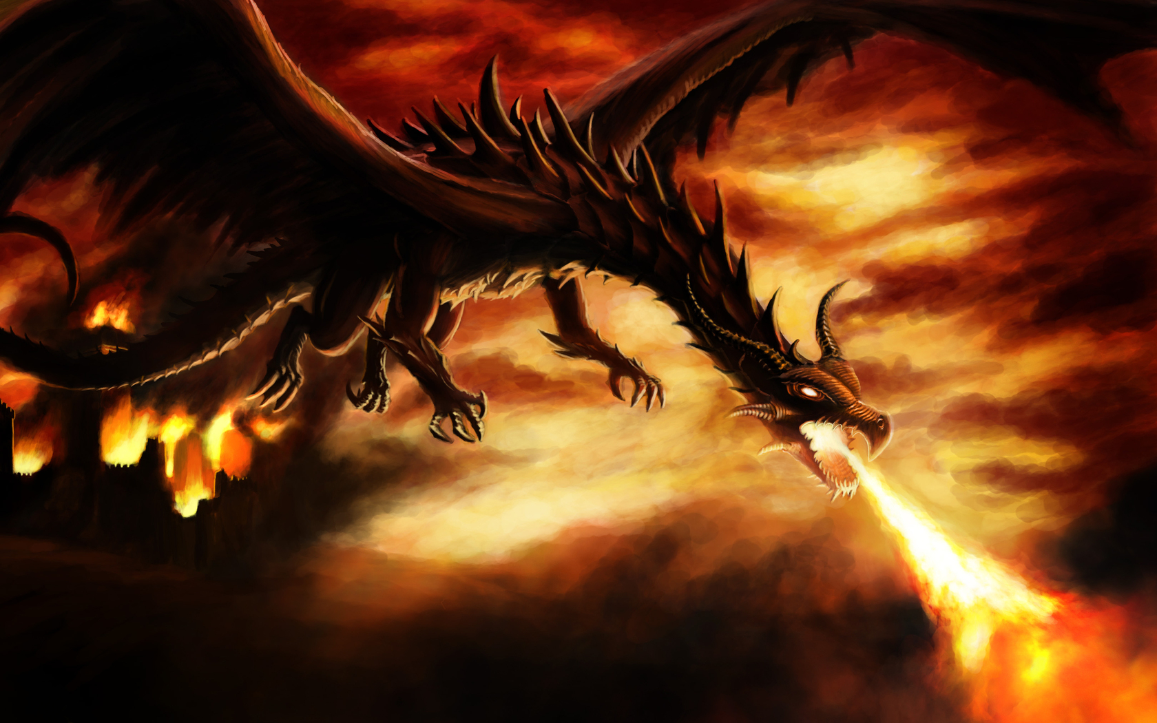 dragones wallpaper hd,dragon,cg artwork,geological phenomenon,demon,fictional character