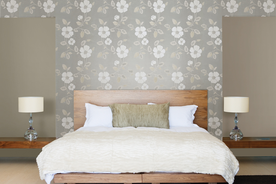 wallpaper in bedroom on one wall,bedroom,furniture,bed,room,wall