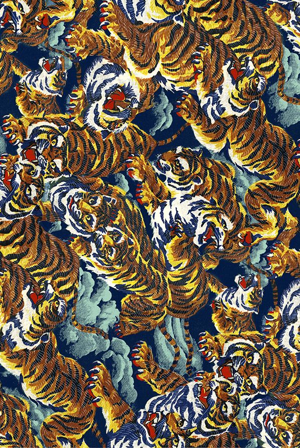 fond d'écran kenzo,tigre du bengale,tigre,modèle,art,textile