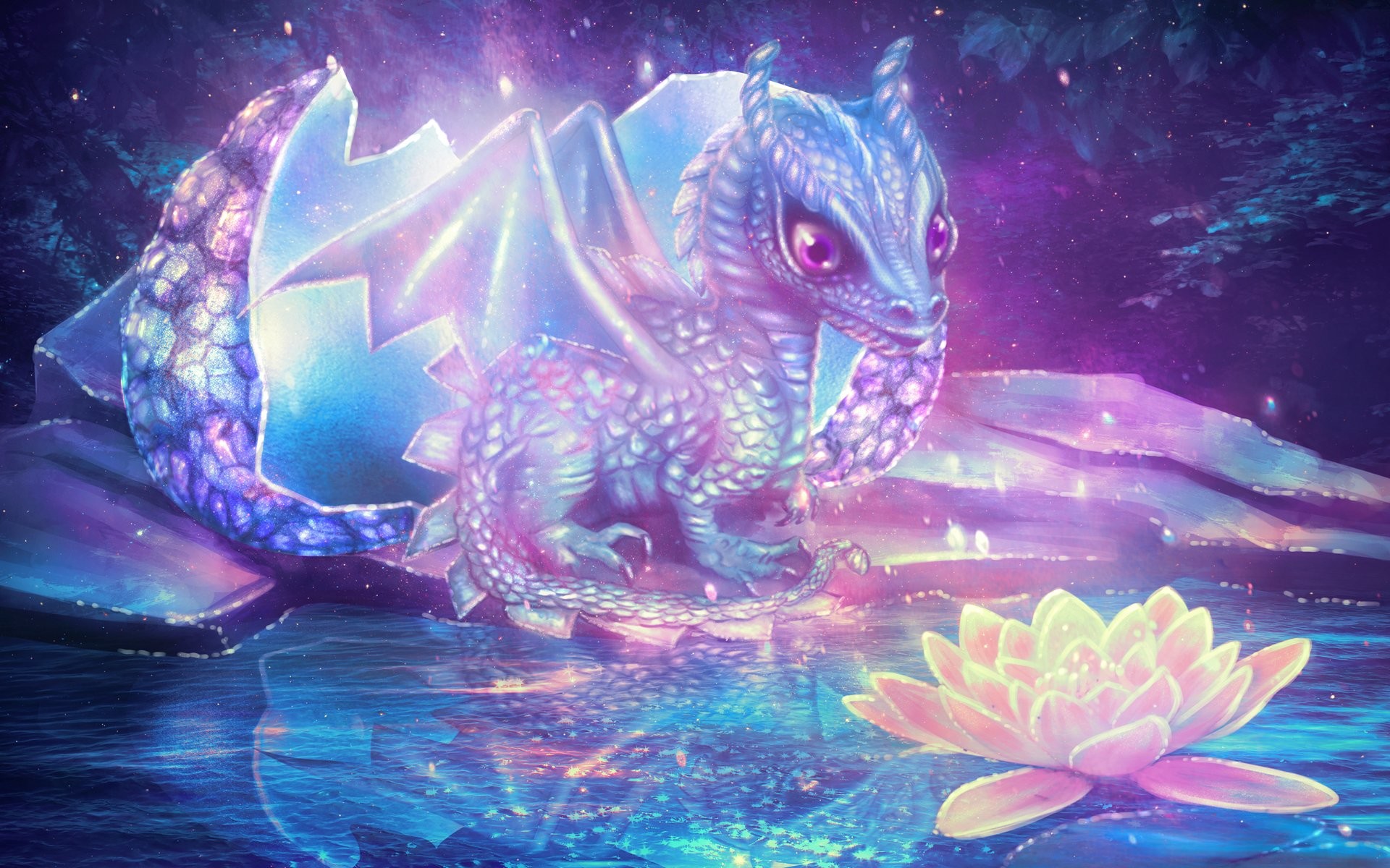 cute dragon wallpaper,purple,dragon,cg artwork,violet,sky