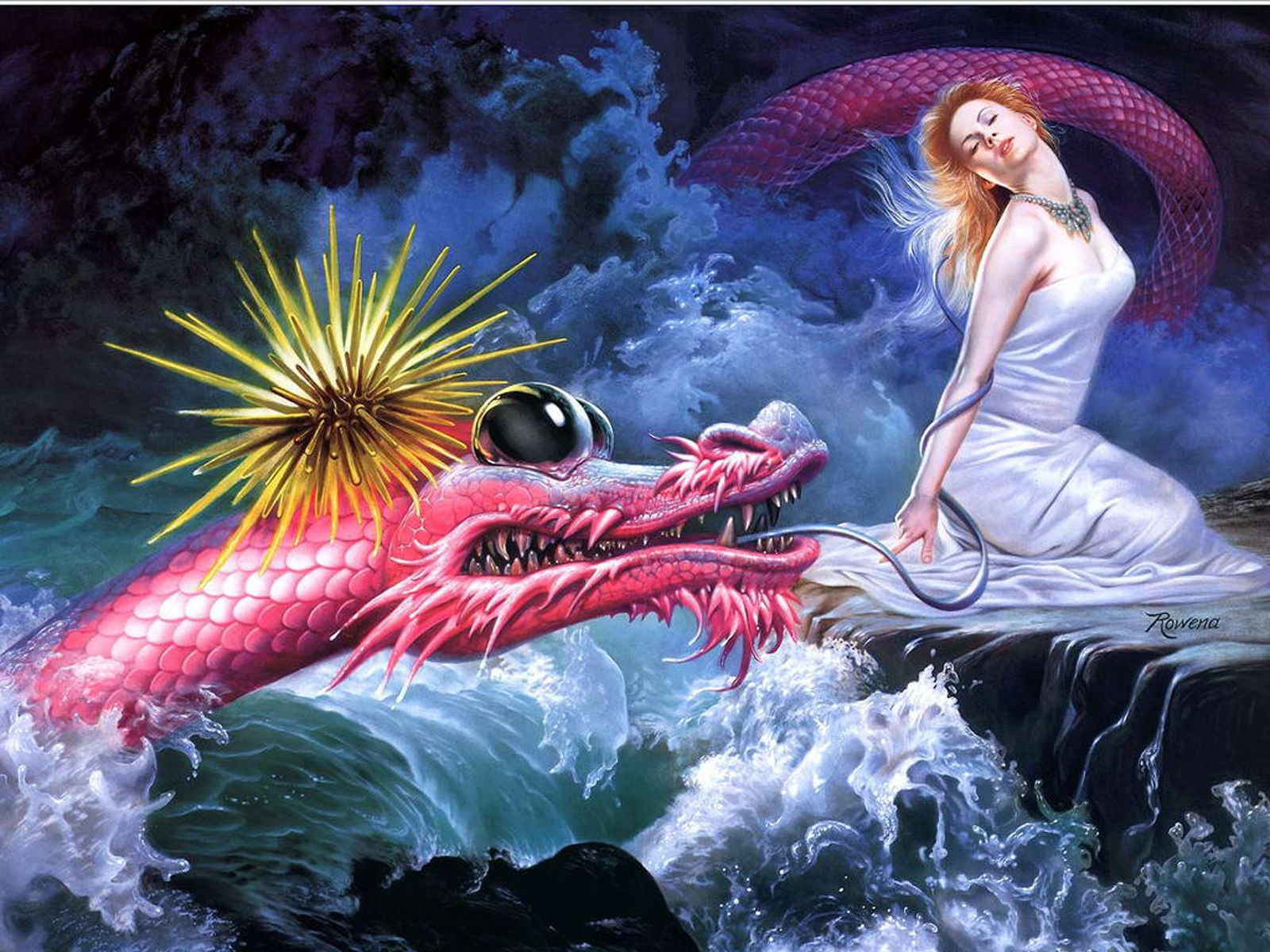lindo dragón fondo de pantalla,cg artwork,mitología,personaje de ficción,pintura,ilustración