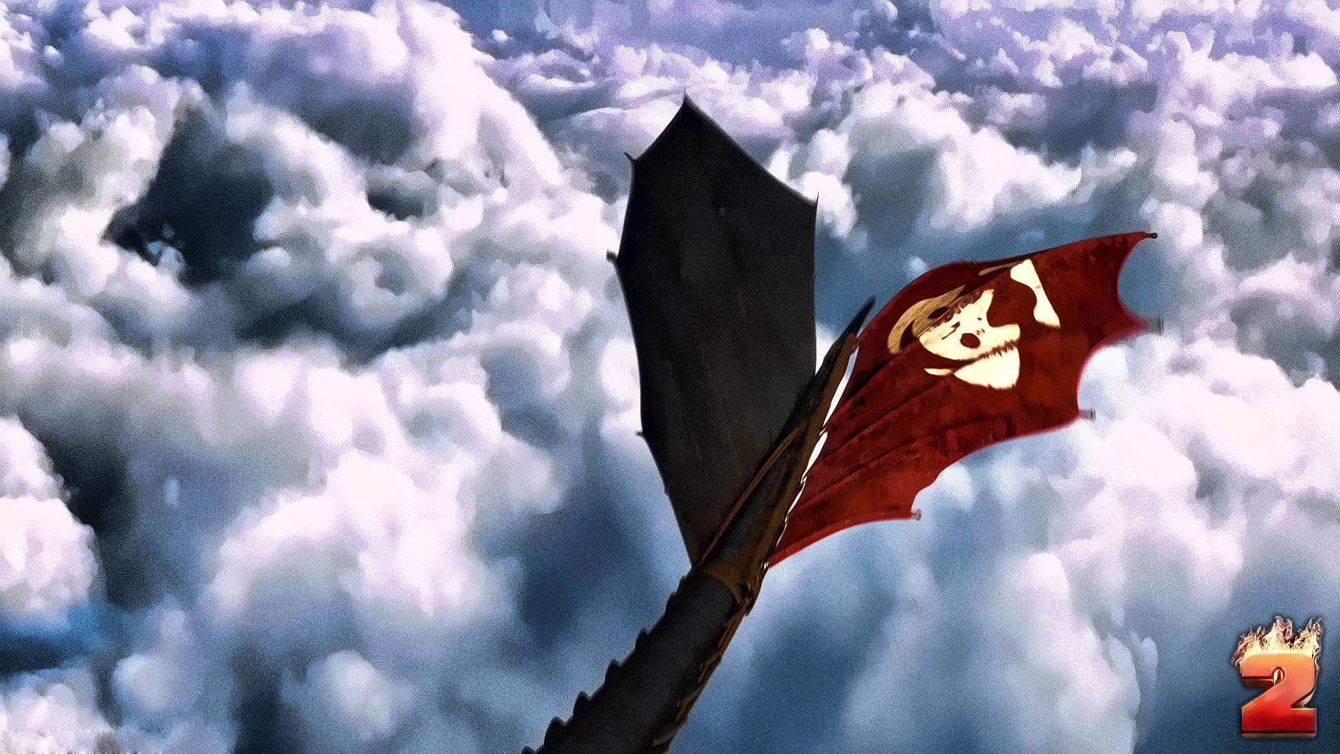 how to train your dragon hd wallpaper,sky,cloud,cumulus,flag,geological phenomenon