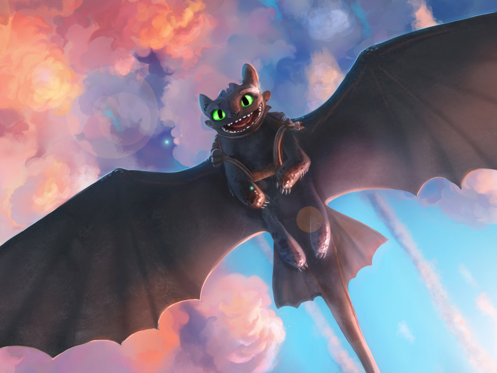 night fury wallpaper,fictional character,dragon,cg artwork,sky,games