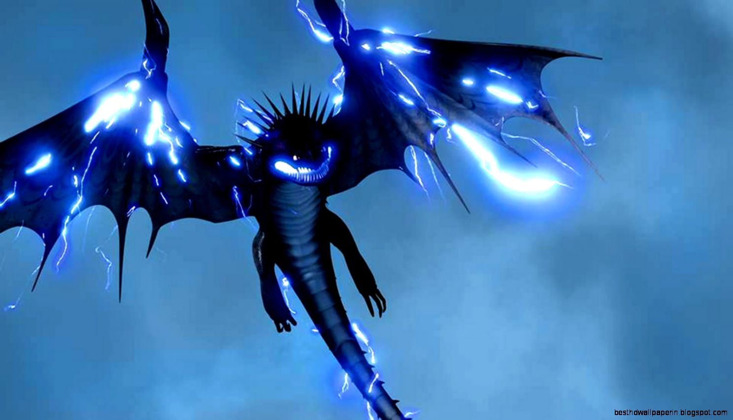 night fury wallpaper,dragon,fictional character,cg artwork,sky,electric blue
