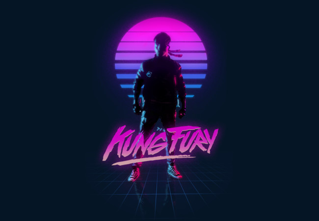 fond d'écran kung fury,violet,rose,néon,texte,violet