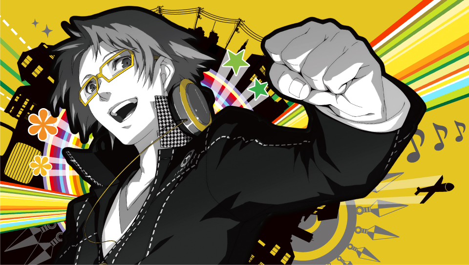 persona 4 golden wallpaper,cartoon,illustration,black hair,graphic design,fictional character