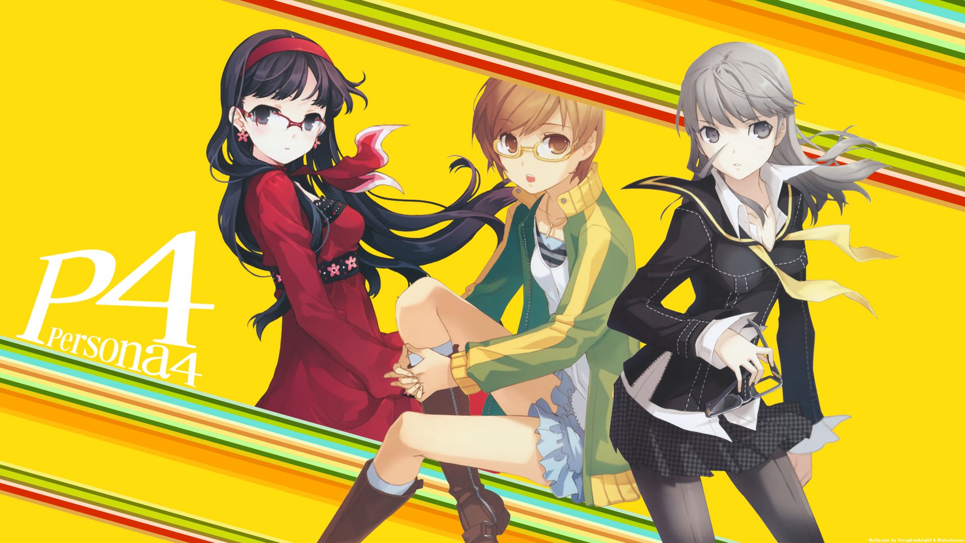 persona 4 golden wallpaper,cartoon,anime,yellow,fictional character,artwork