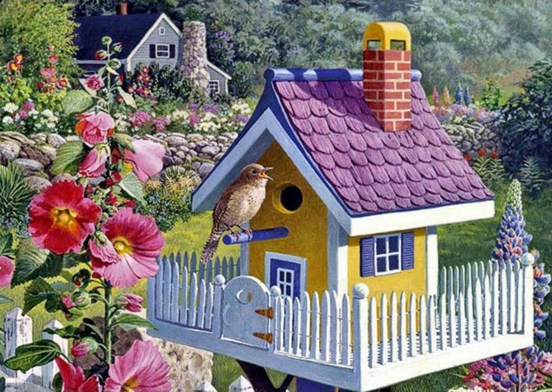home sweet home wallpaper,birdhouse,house,cottage,bird feeder,home