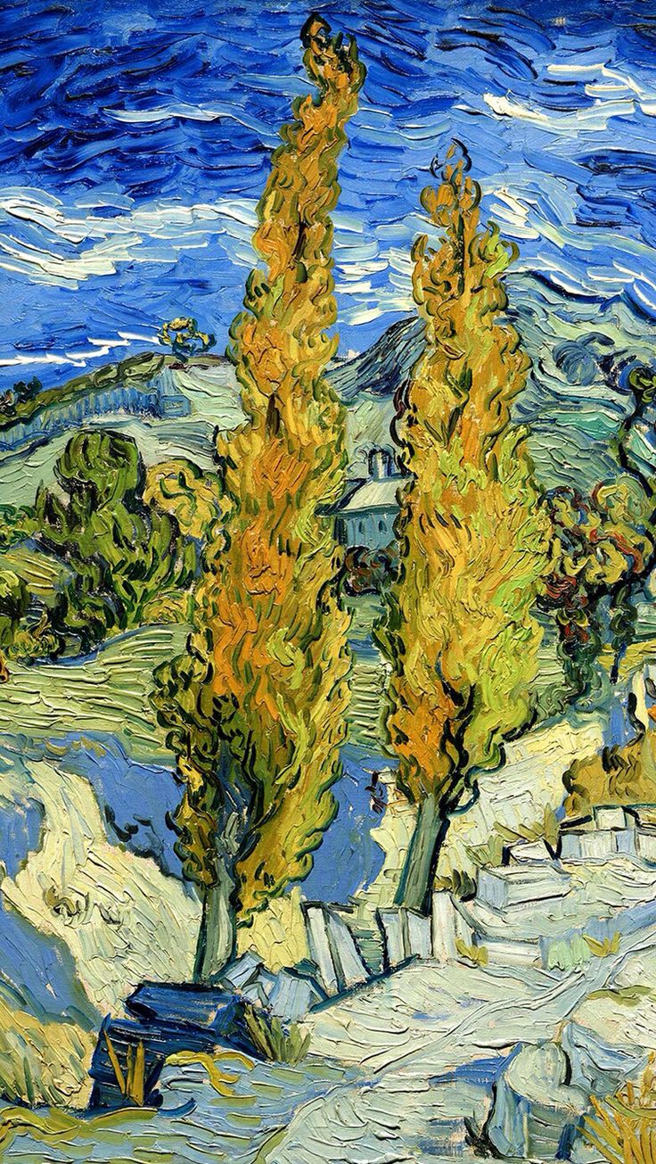 van gogh paintings wallpaper,plant,seaweed,flower,tree,painting