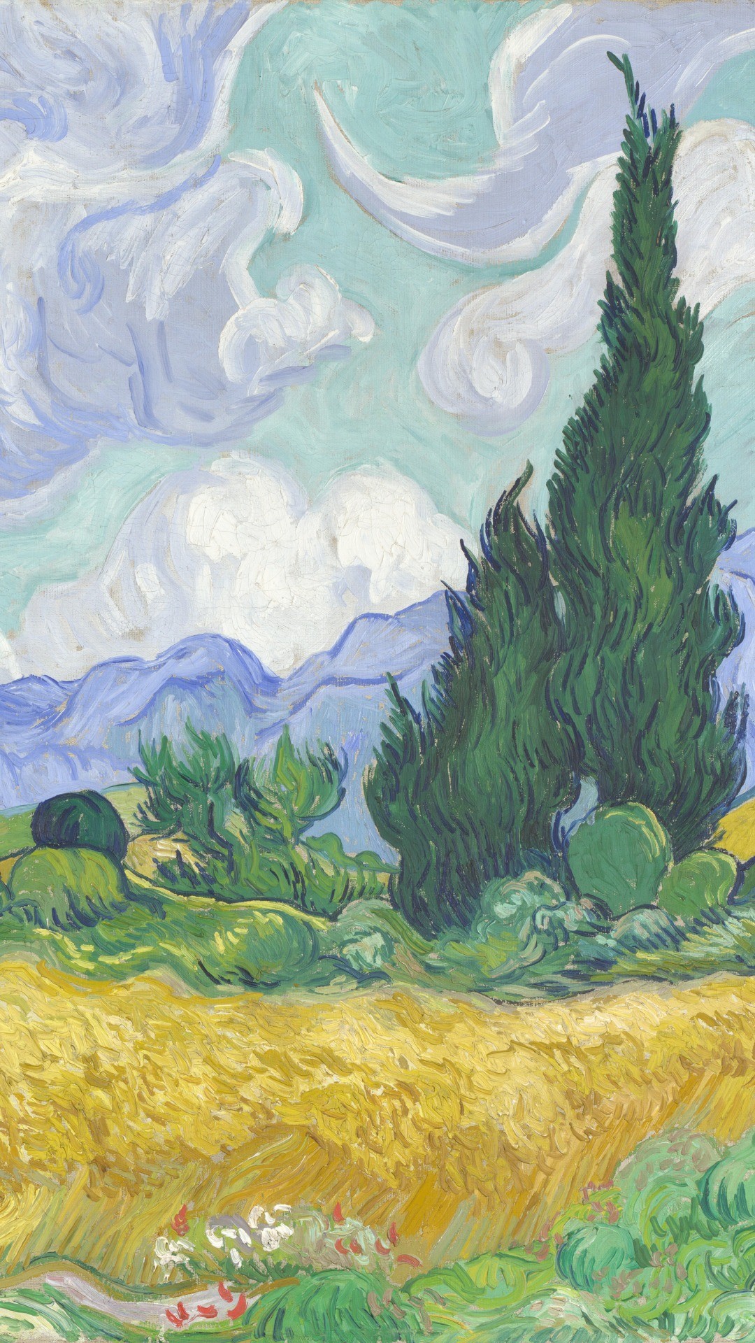 van gogh pintura fondos de pantalla,naturaleza,pintura,paisaje natural,pintura de acuarela,árbol