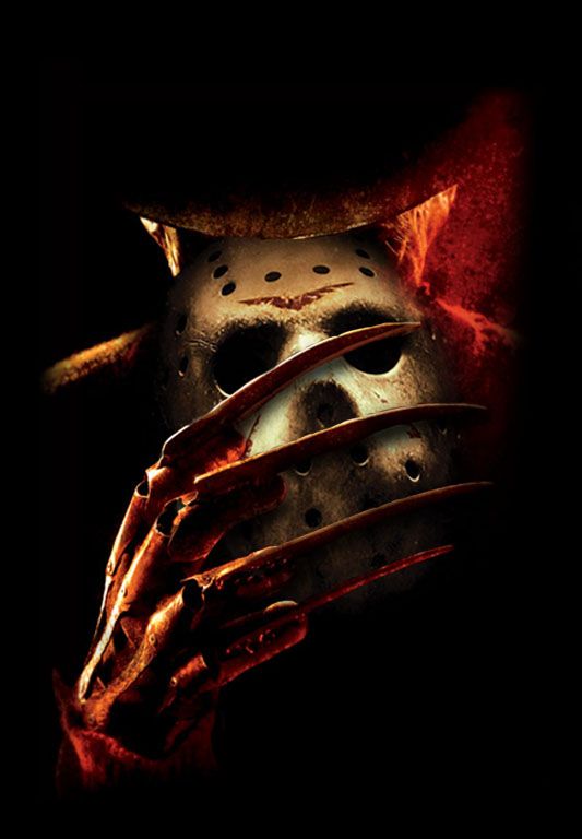 freddy vs jason wallpaper,buio,spazio,casco,finzione,fotografia di still life