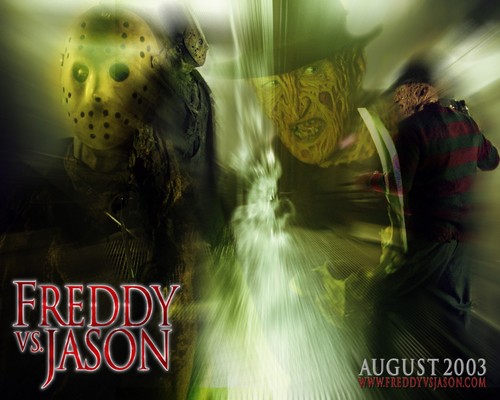 freddy vs jason wallpaper,grafikdesign,schriftart,film,spiele,action adventure spiel