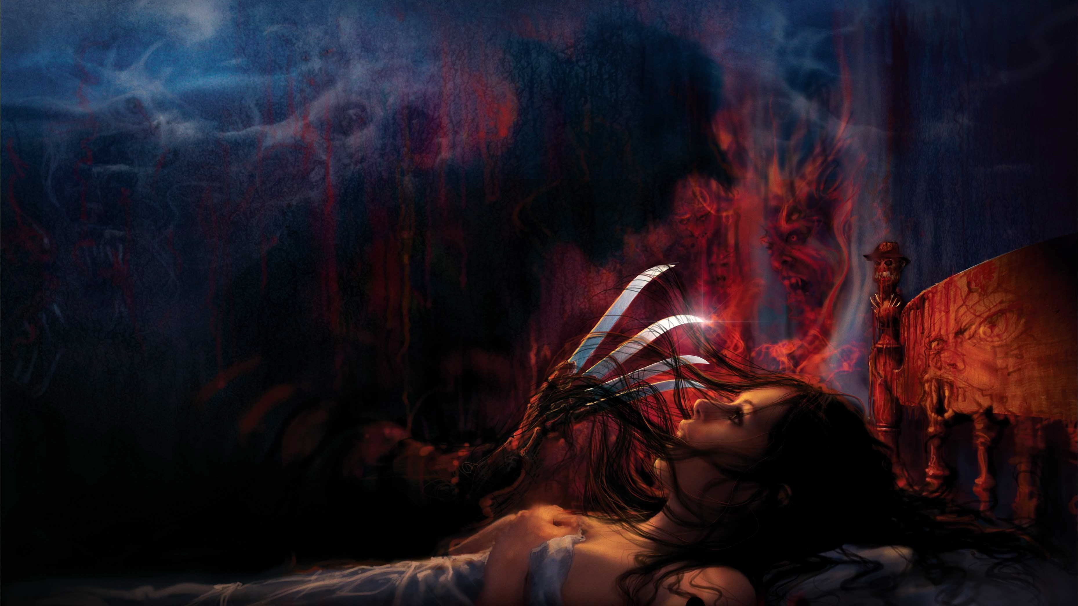 cauchemar sur elm street wallpaper,oeuvre de cg,humain,ténèbres,art,chaleur