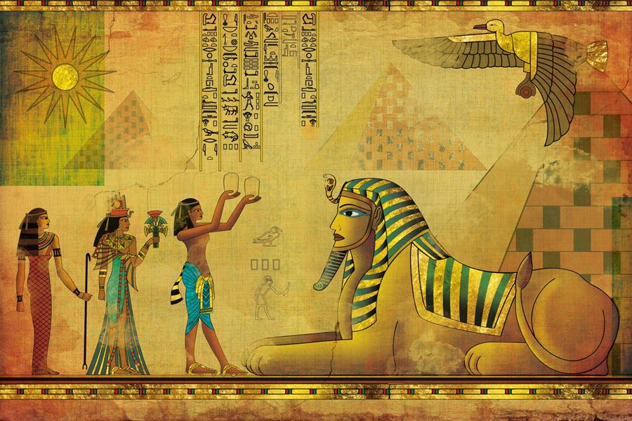 고대 이집트 벽지,노랑,미술,삽화,시각 예술,페인트 등