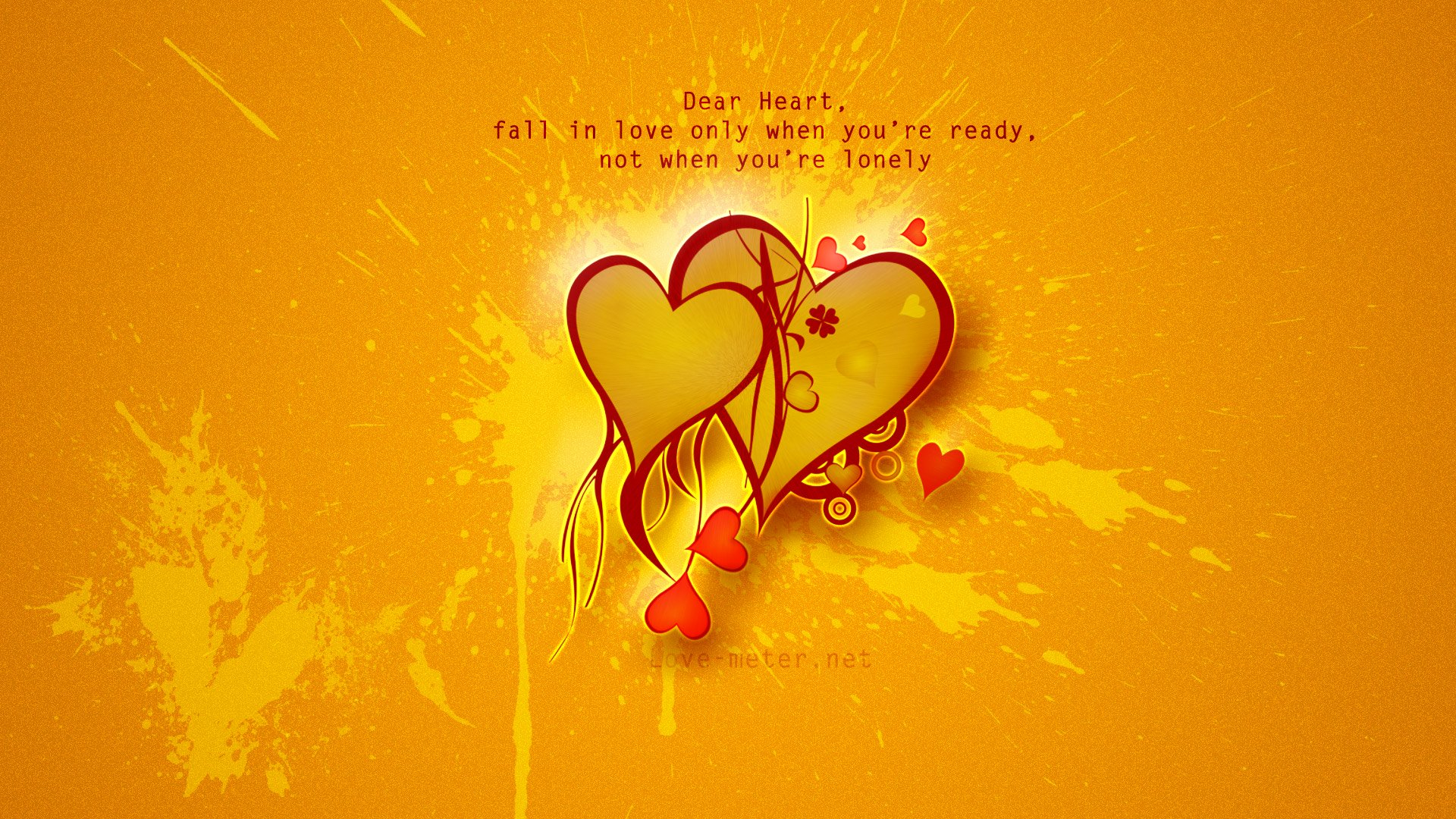 fall in love wallpaper,heart,love,red,valentine's day,yellow