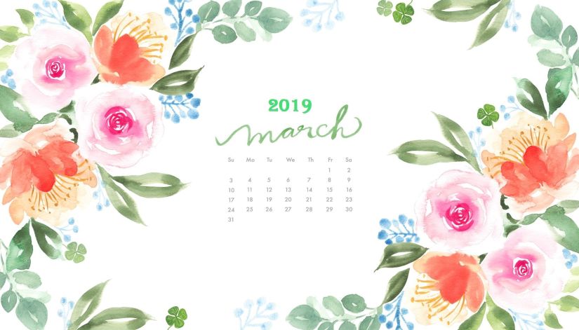 march desktop wallpaper,flower,text,pink,plant,floral design