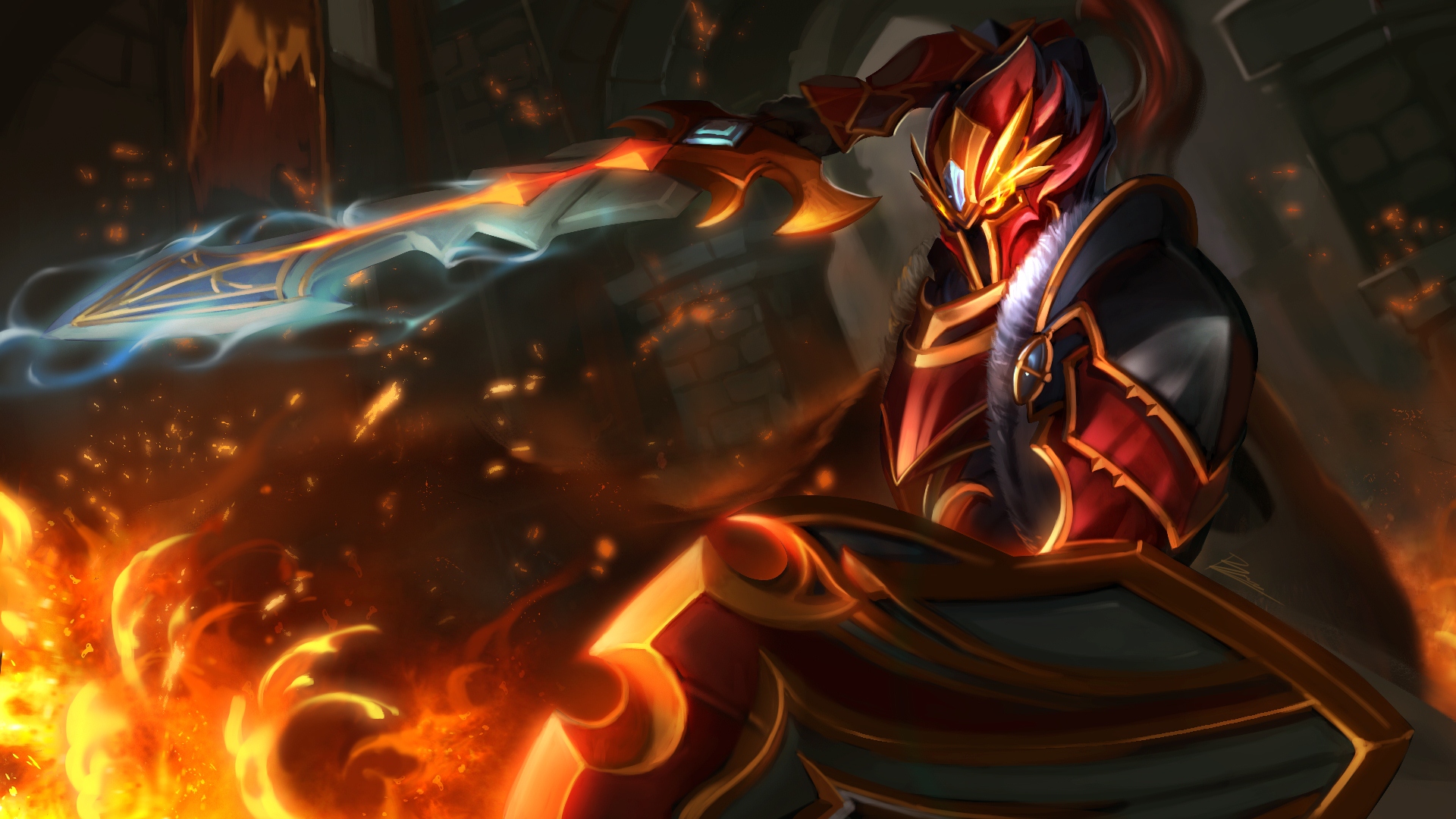 dragon knight wallpaper,flame,cg artwork,screenshot,fictional character,anime