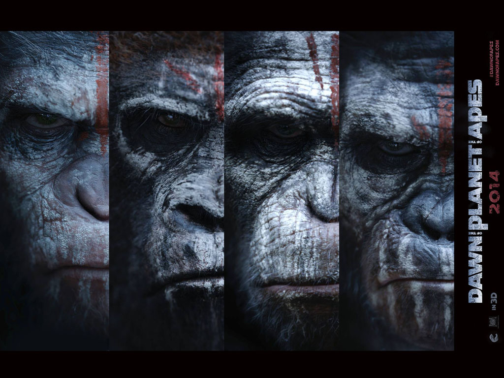 dawn of the planet of the apes wallpaper,human,darkness,font,adaptation,photography