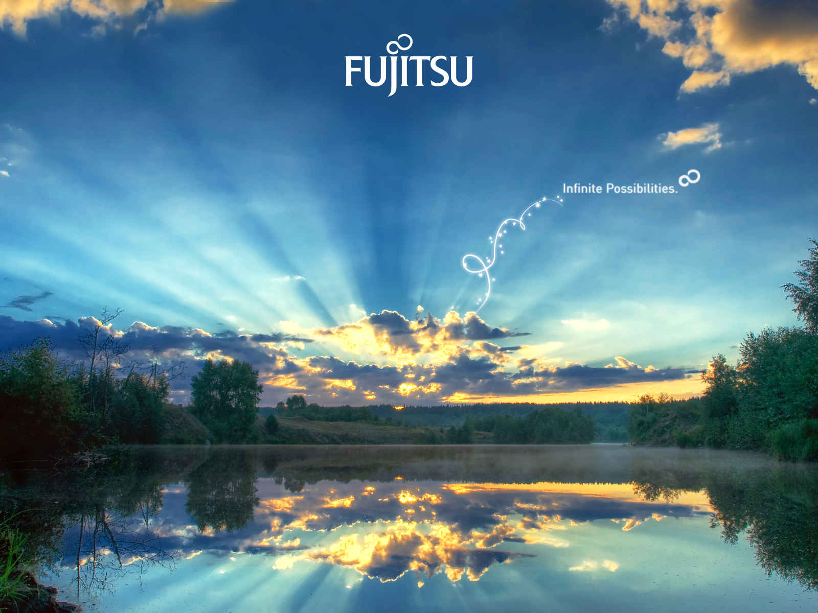 fujitsu wallpaper,sky,natural landscape,nature,reflection,cloud