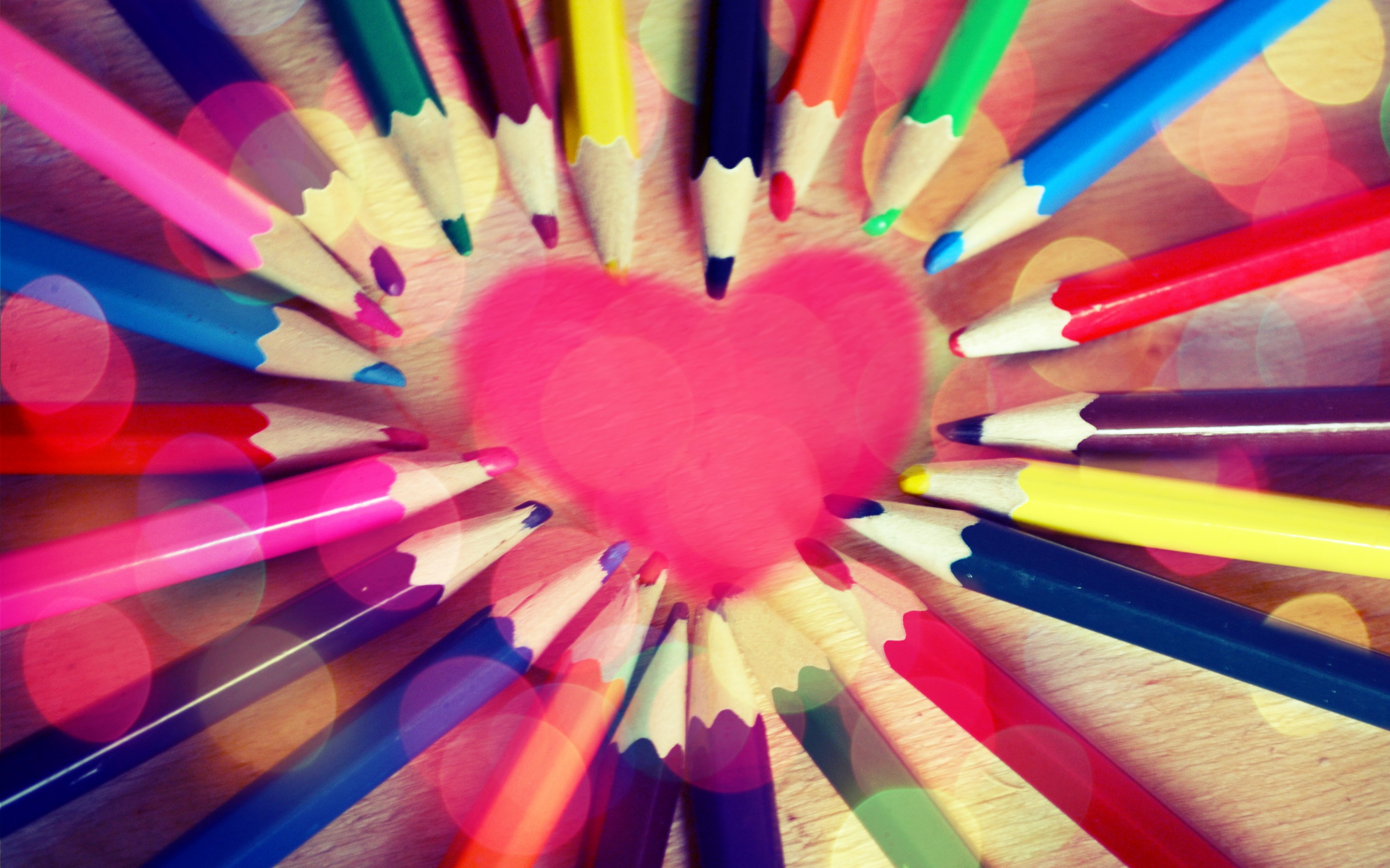 鉛筆の壁紙,カラフル,光,ピンク,閉じる,心臓