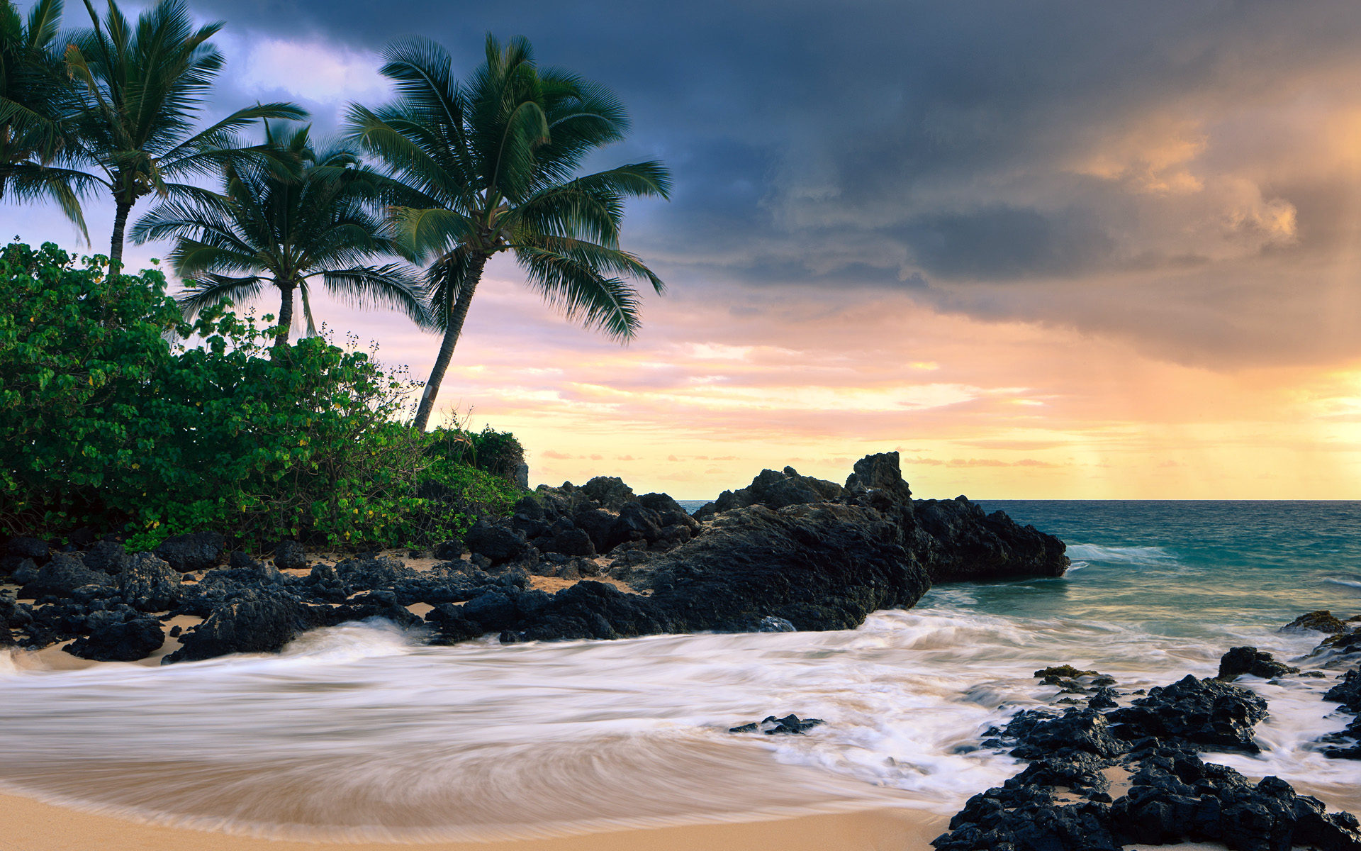 carta da parati hawaii beach,corpo d'acqua,cielo,natura,riva,spiaggia