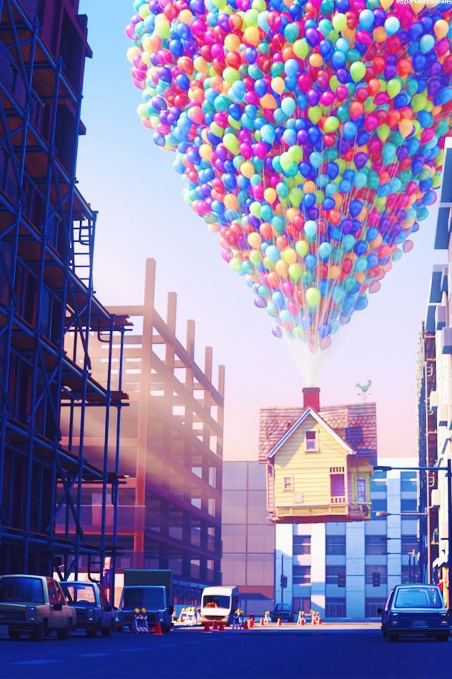 up iphone wallpaper,sky,balloon,architecture,heart,city