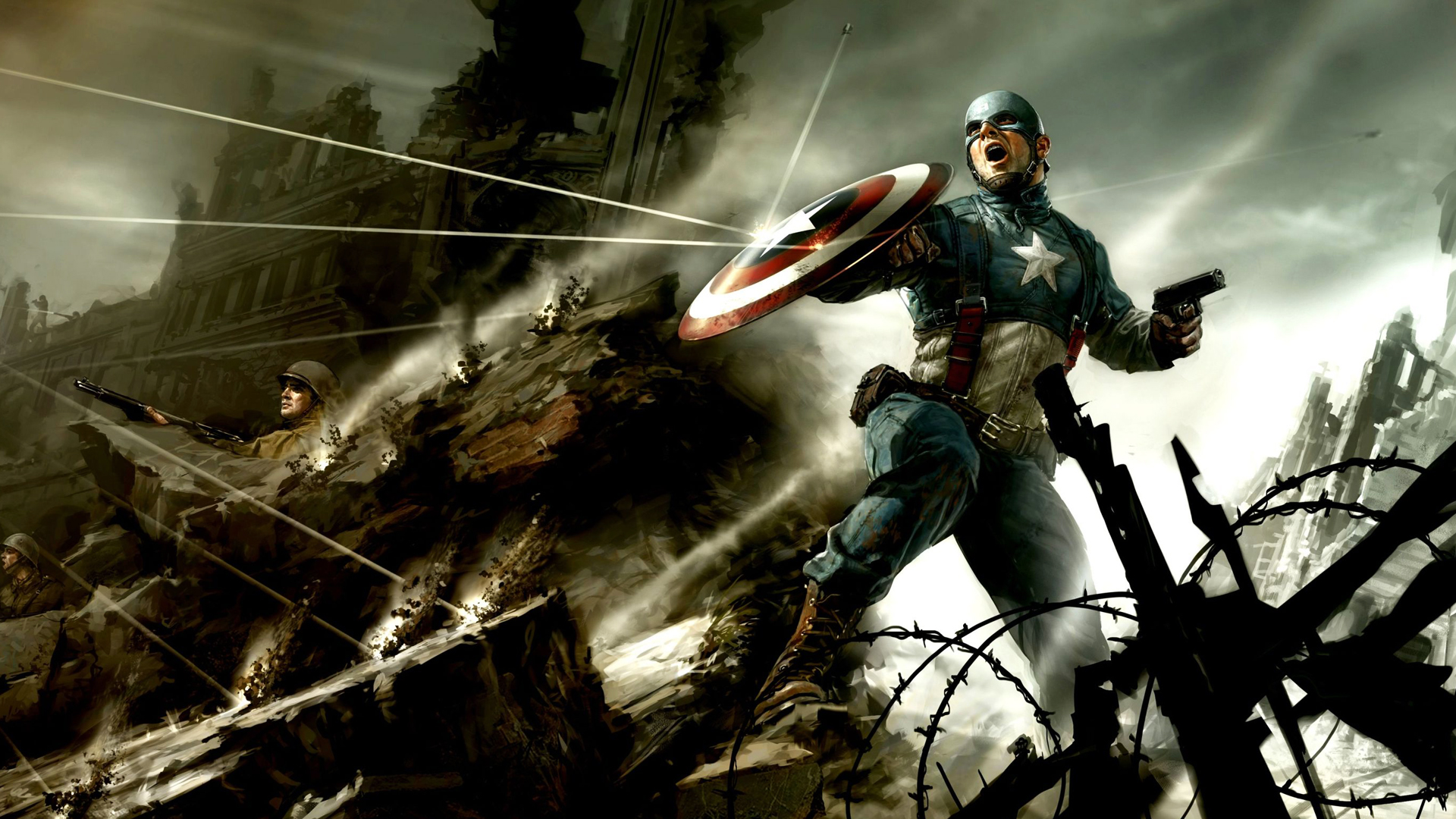 captain america desktop wallpaper,action adventure game,pc game,fictional character,superhero,cg artwork