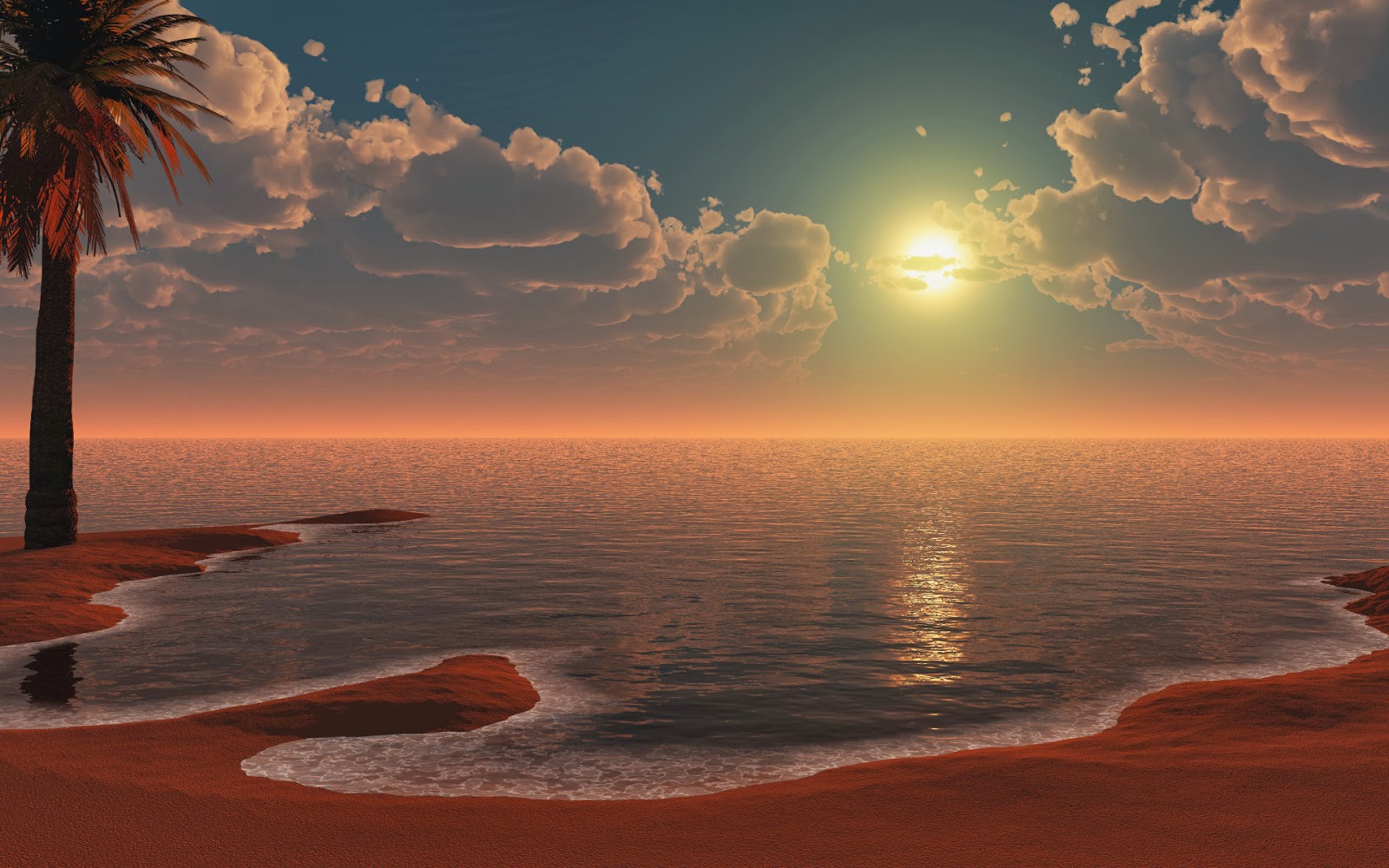 3d landscape wallpaper,sky,nature,horizon,natural landscape,sunrise