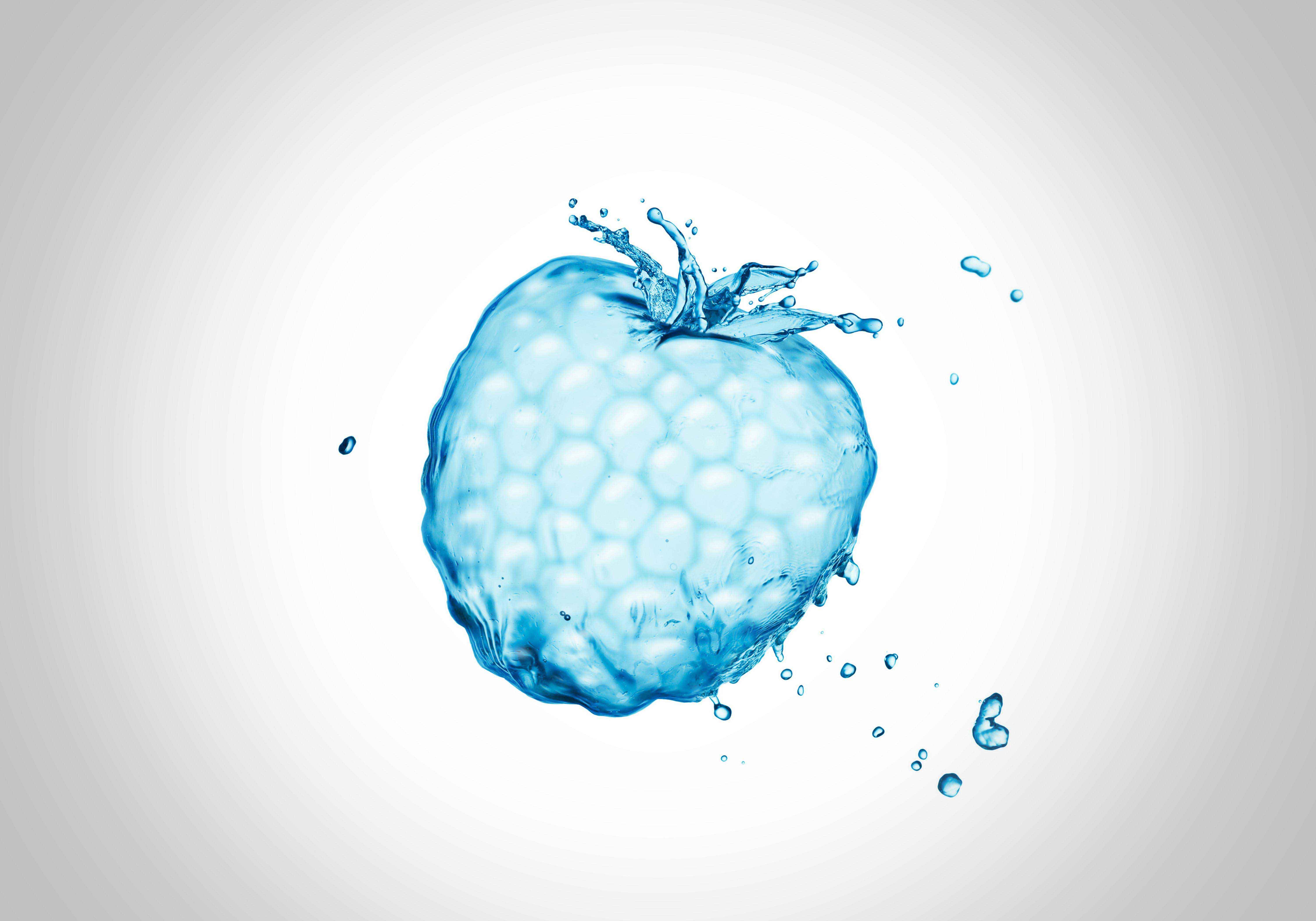 3 gocce d'acqua fresca hd wallpaper,blu,frutta,acqua,pianta,cibo