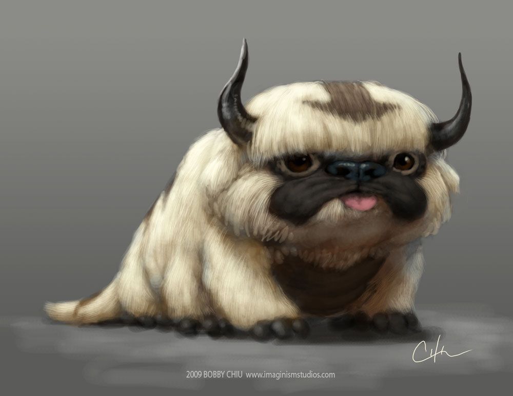 appa wallpaper,horn,snout,fictional character,fawn,pug