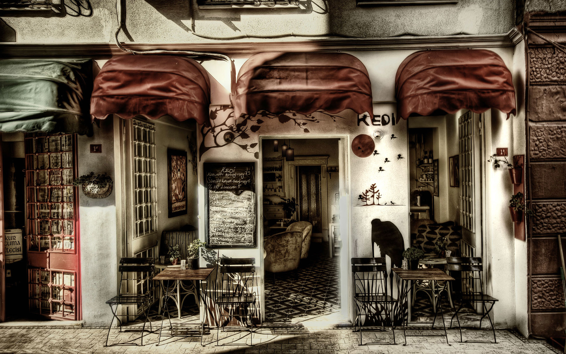 café papier peint,bâtiment,noir et blanc,monochrome,façade,architecture