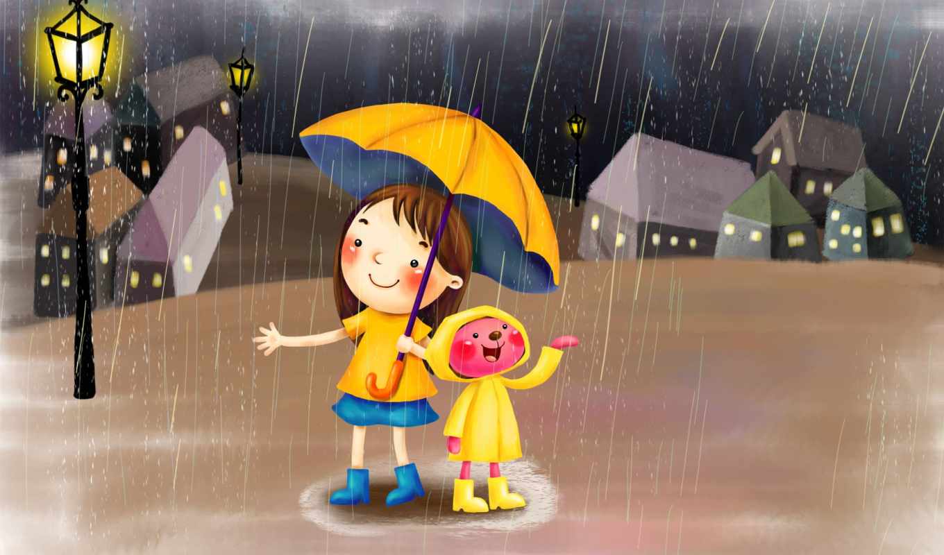 wallpaper hujan hd,cartoon,umbrella,animated cartoon,rain,illustration