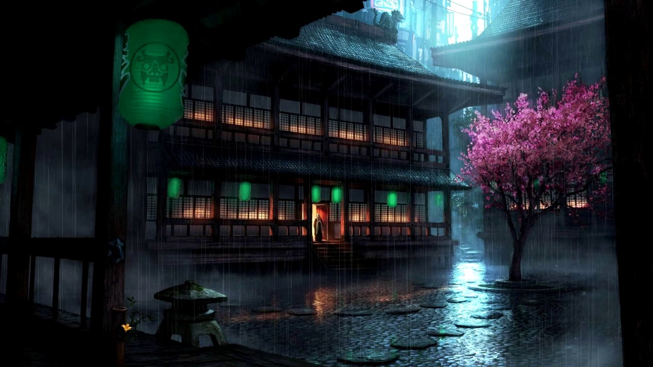 anime rain wallpaper,ligero,encendiendo,cielo,arquitectura,agua