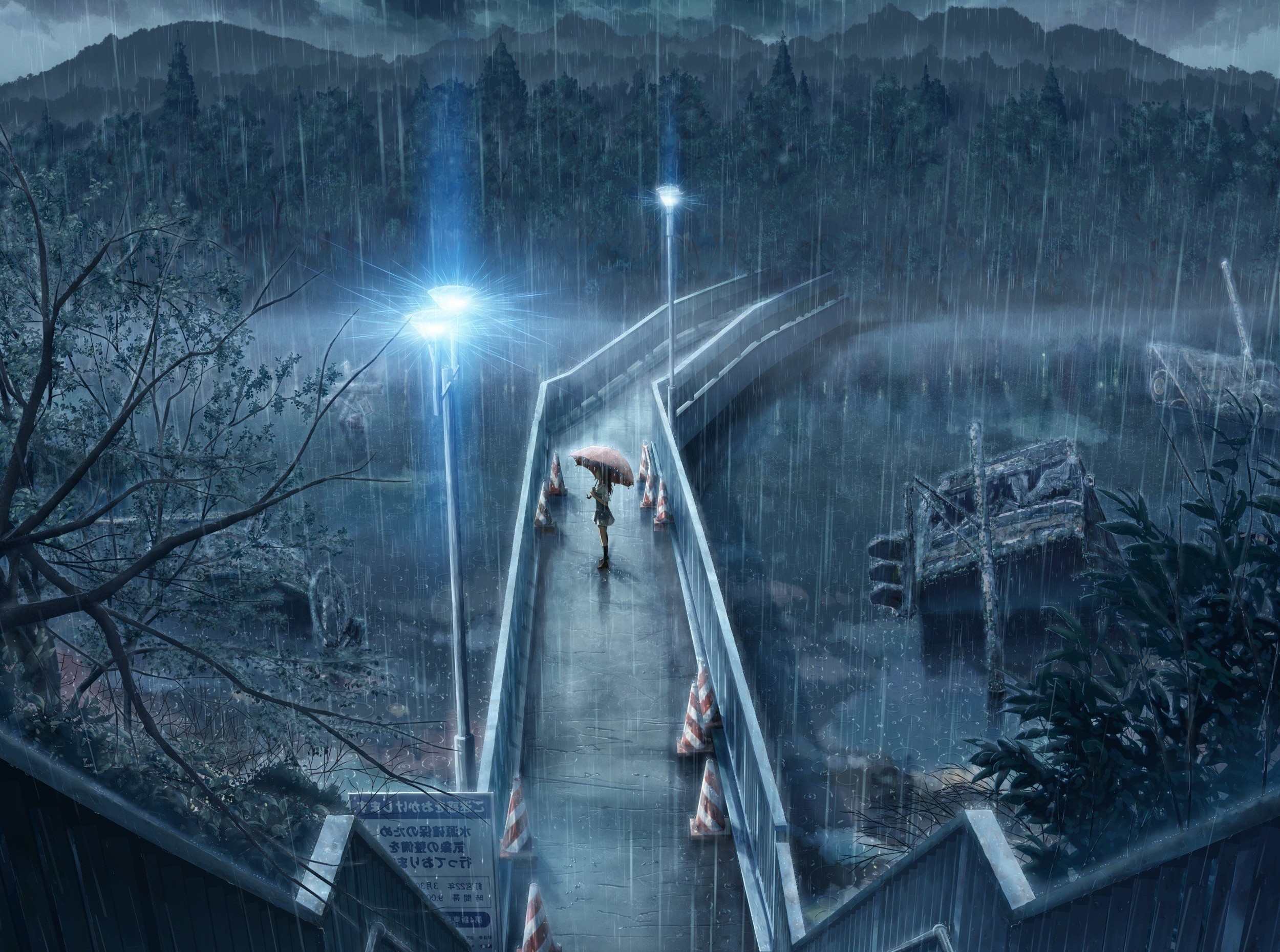 anime rain wallpaper,atmosphere,night,darkness,space,ski jumping