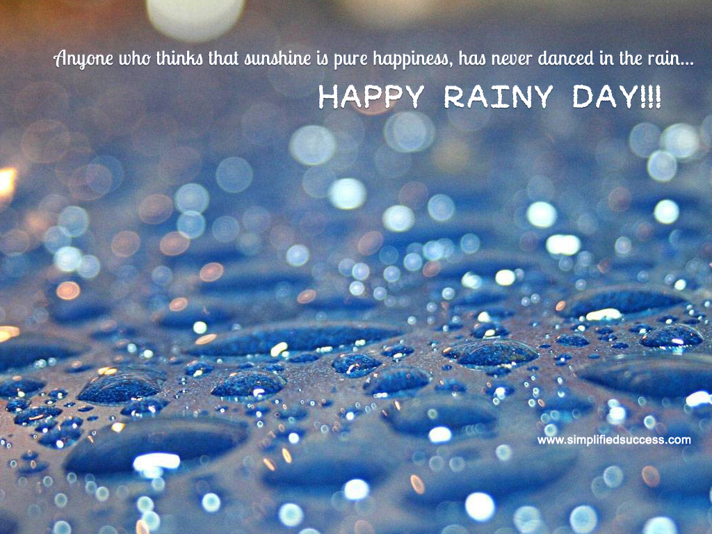 happy rainy day wallpaper,water,blue,drop,text,dew