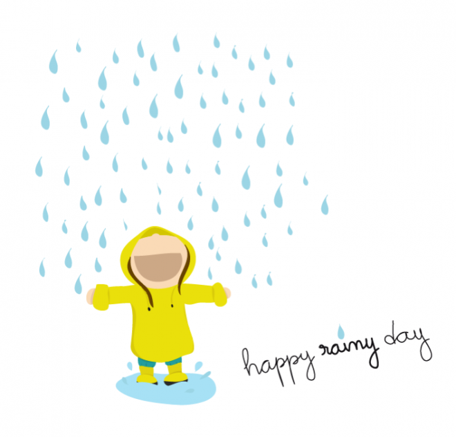carta da parati felice giorno di pioggia,verde,testo,cartone animato,linea,illustrazione