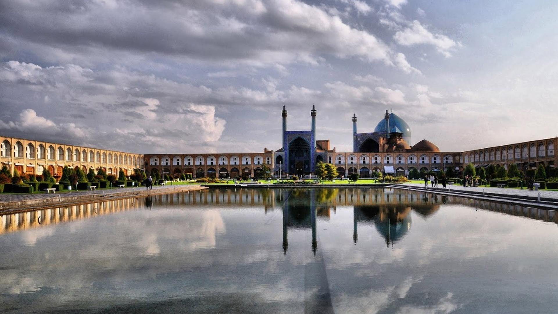 iran wallpaper,reflection,sky,water,reflecting pool,landmark