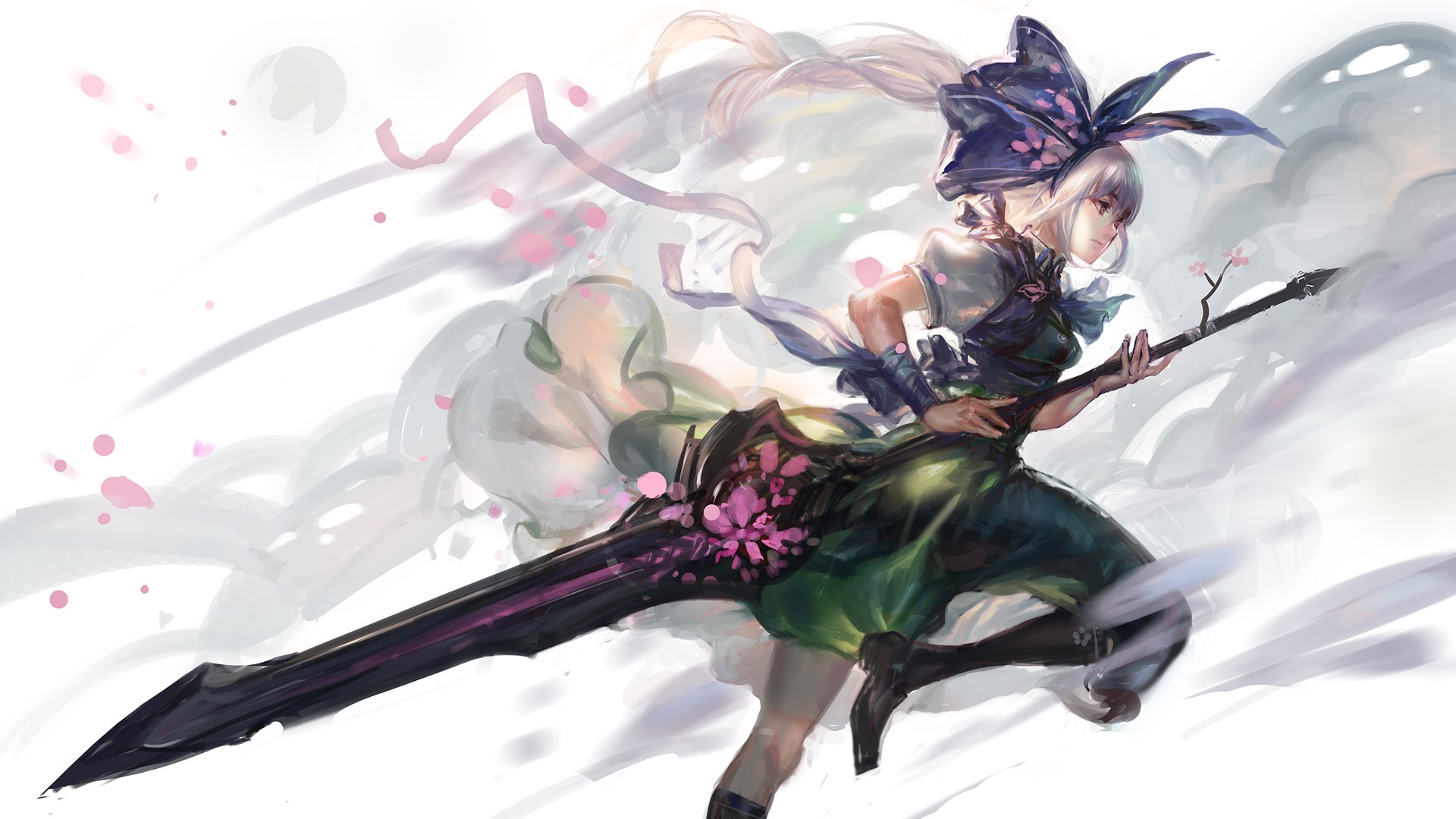 touhou live wallpaper,cg artwork,fictional character,illustration,plant,flower