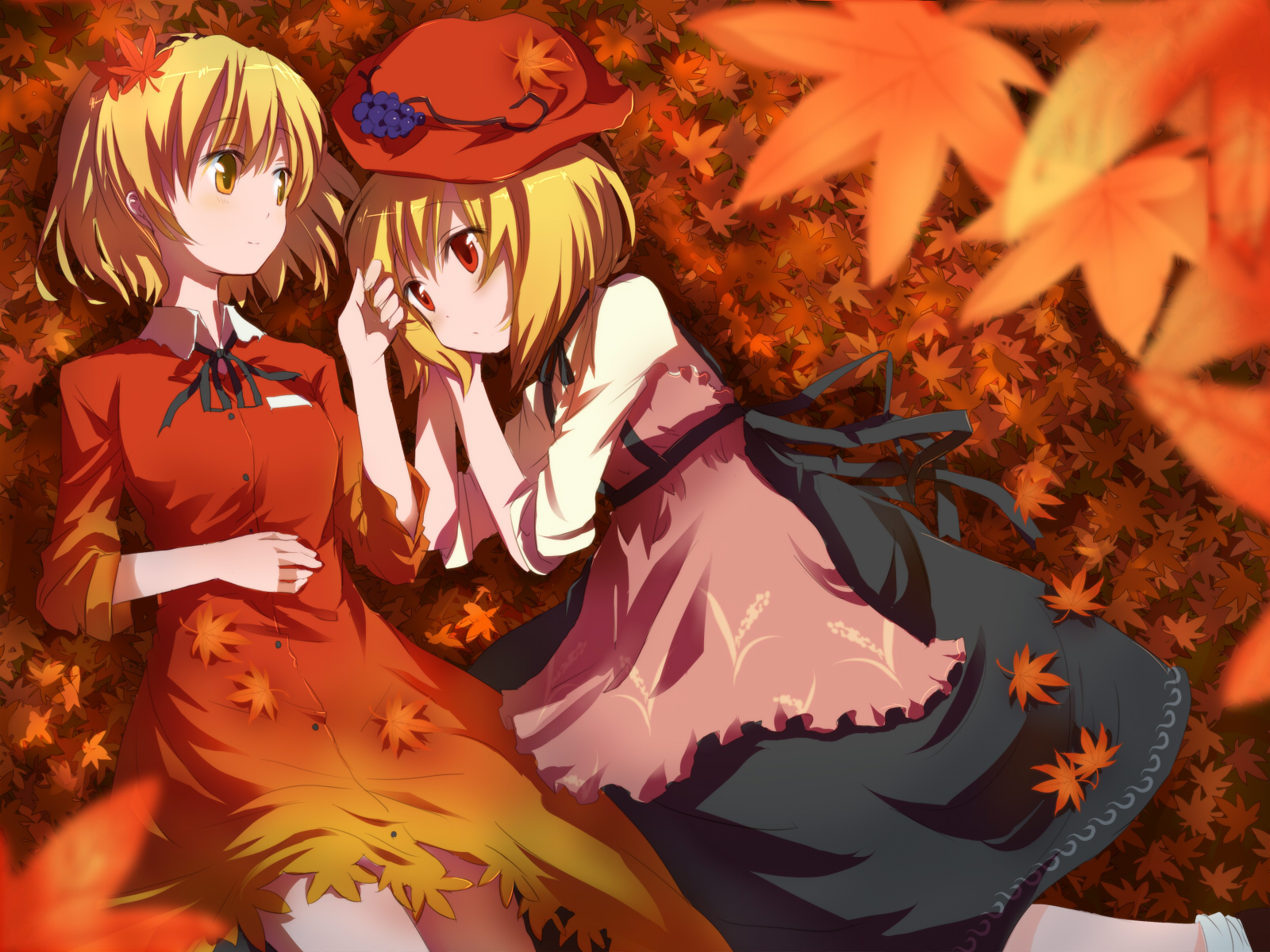 touhou live wallpaper,dibujos animados,anime,cg artwork,naranja,pelo castaño