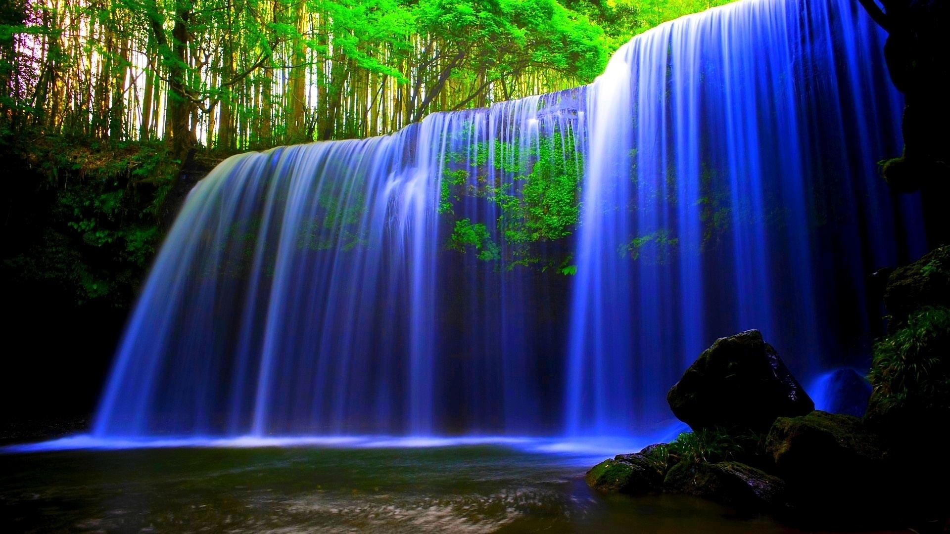 3d waterfall wallpaper free download,waterfall,body of water,natural landscape,nature,water resources