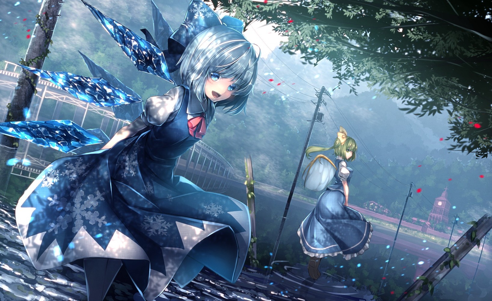 cirno wallpaper,cg artwork,illustration,black hair,fictional character,anime