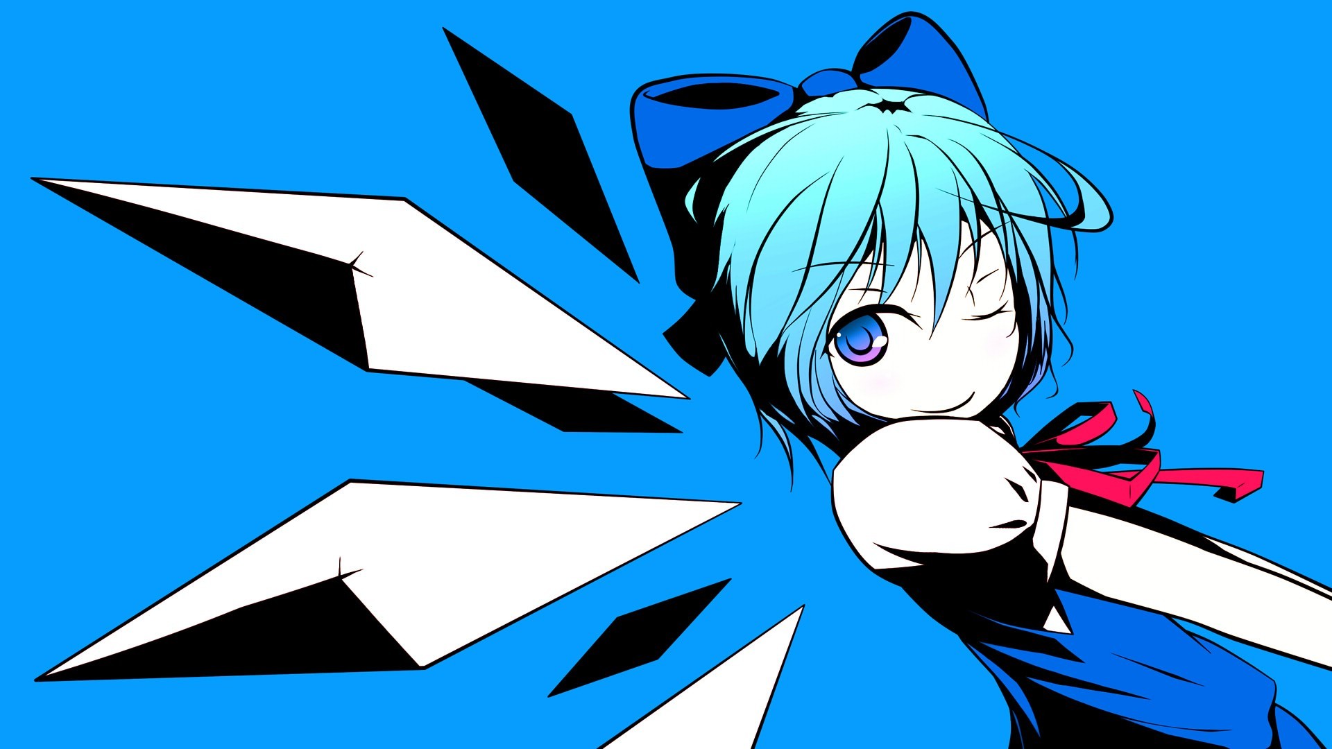 cirno wallpaper,cartoon,blue,anime,clip art,illustration