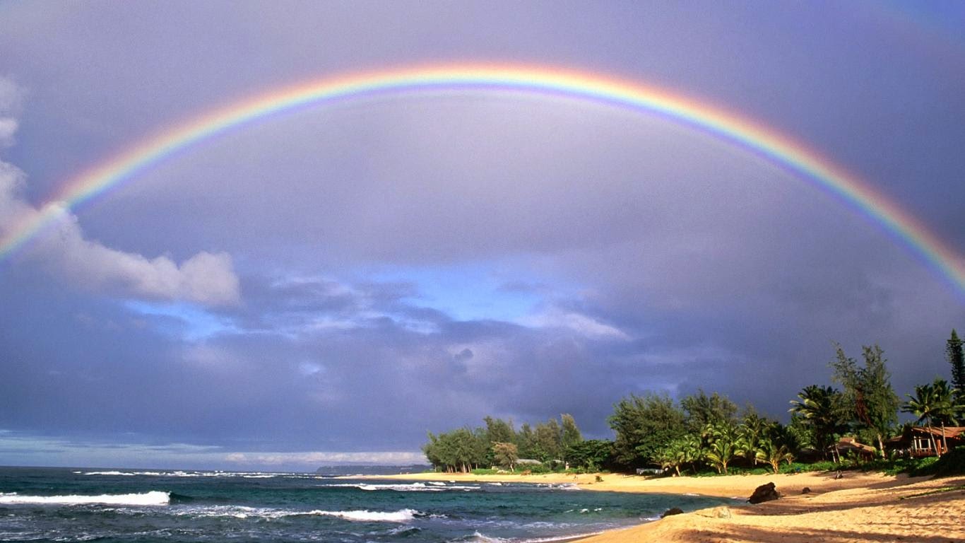 梅雨のhdの壁紙,虹,空,雲,自然の風景,海
