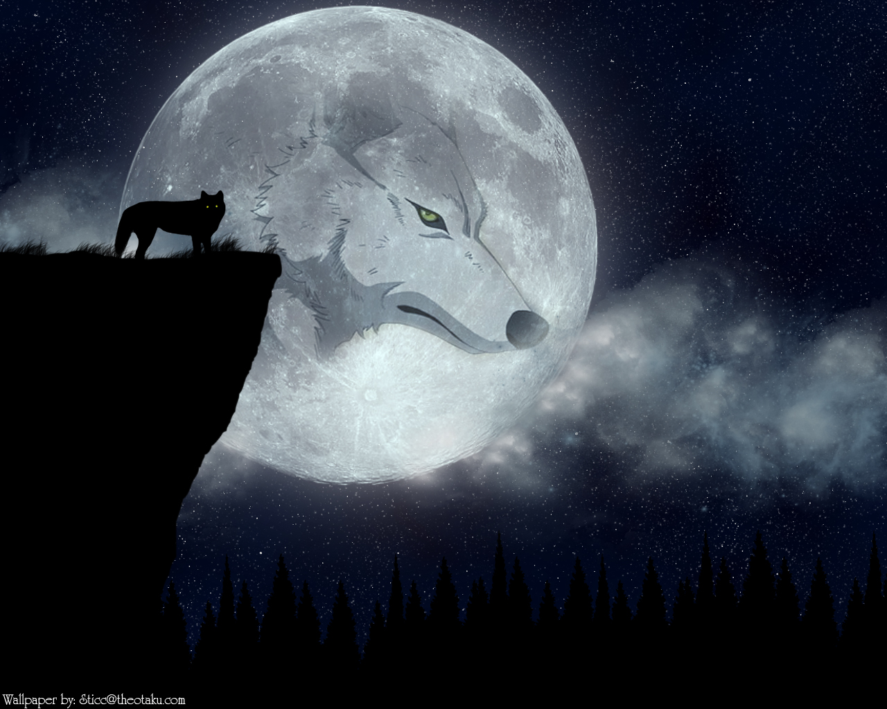 wolf's rain wallpaper,moon,moonlight,light,astronomical object,atmospheric phenomenon