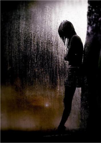 悲しい雨の壁紙,水,闇,人間,写真撮影,雨