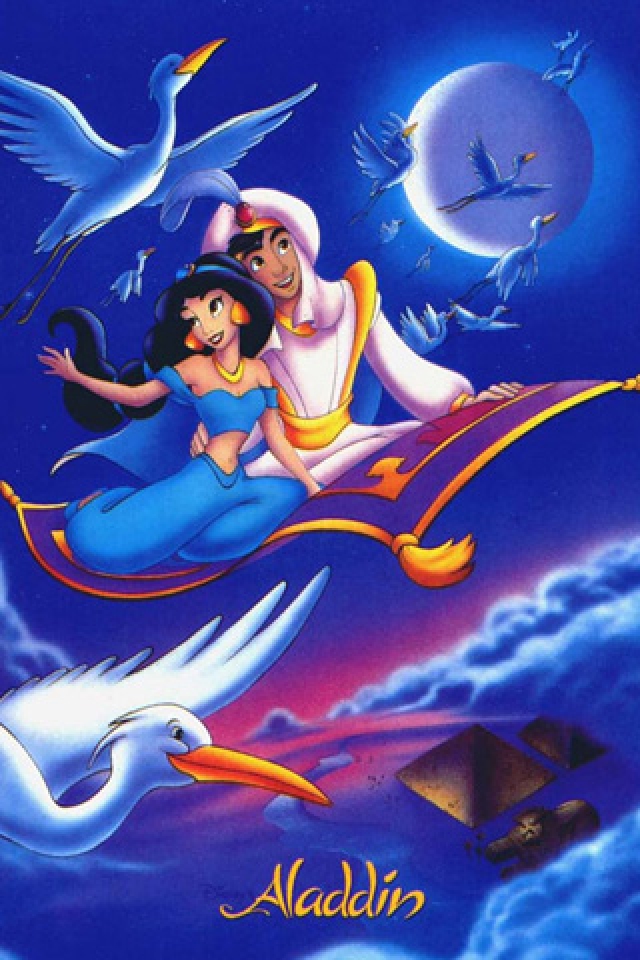 aladdin iphone wallpaper,animated cartoon,fictional character,dolphin,mythical creature,illustration