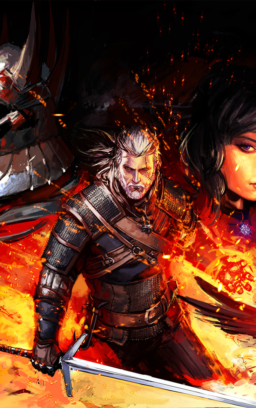 the witcher 3 iphone wallpaper,fictional character,action adventure game,cg artwork,illustration,demon