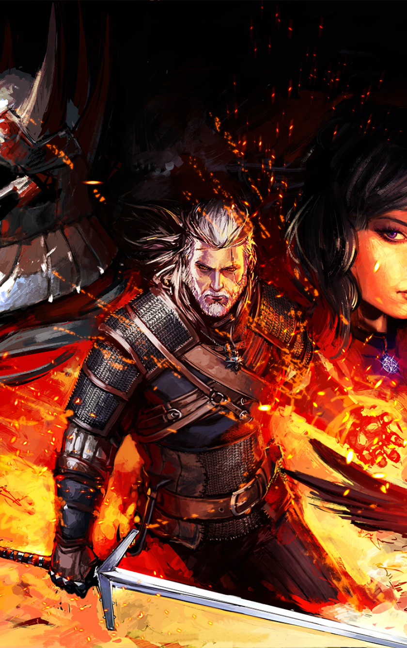 sfondo di iphone the witcher 3,personaggio fittizio,gioco di avventura e azione,cg artwork,illustrazione,demone